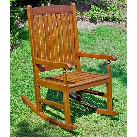 INTERNATIONAL CARAVAN Outdoor Wood Porch Rocker Brown Stain VF4108-ST